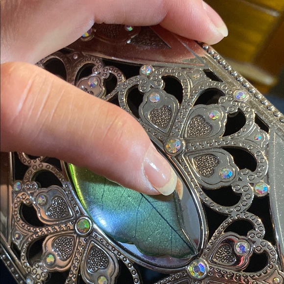 Things Remembered Silver Jewelry Box with Green Leaf Accent - Picture 6 of 12